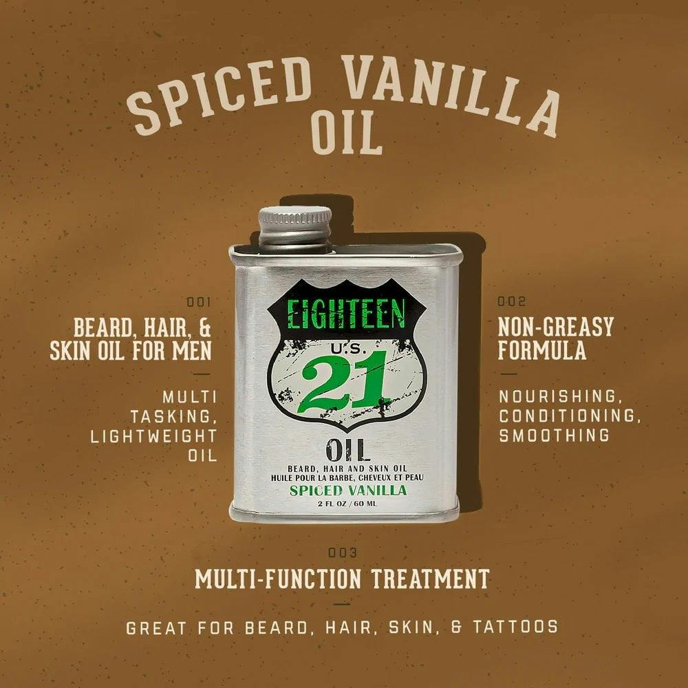 18.21 Man Made Hair and Beard Oil - Spiced Vanilla 60ml