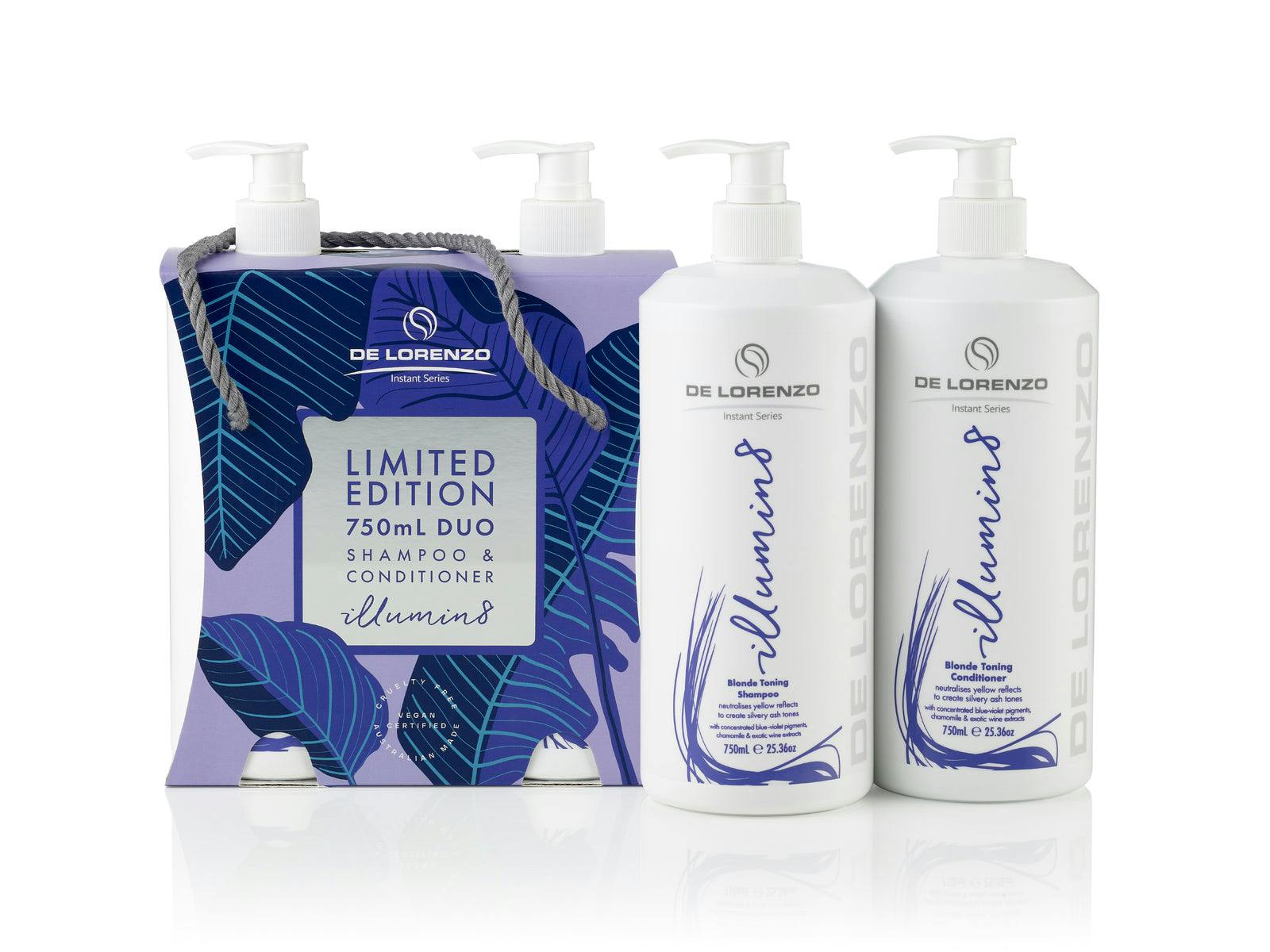 De Lorenzo Instant Illumin8 Shampoo and Conditioner 750ml Duo Pack