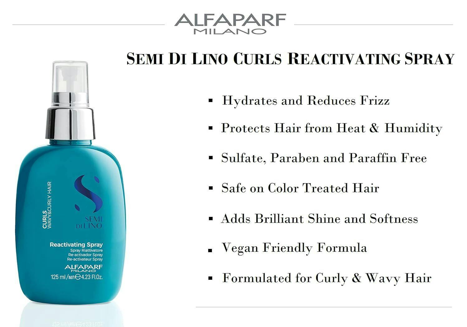 Alfaparf Milano Semi Di Lino Curls Reactivating Spray 125ml