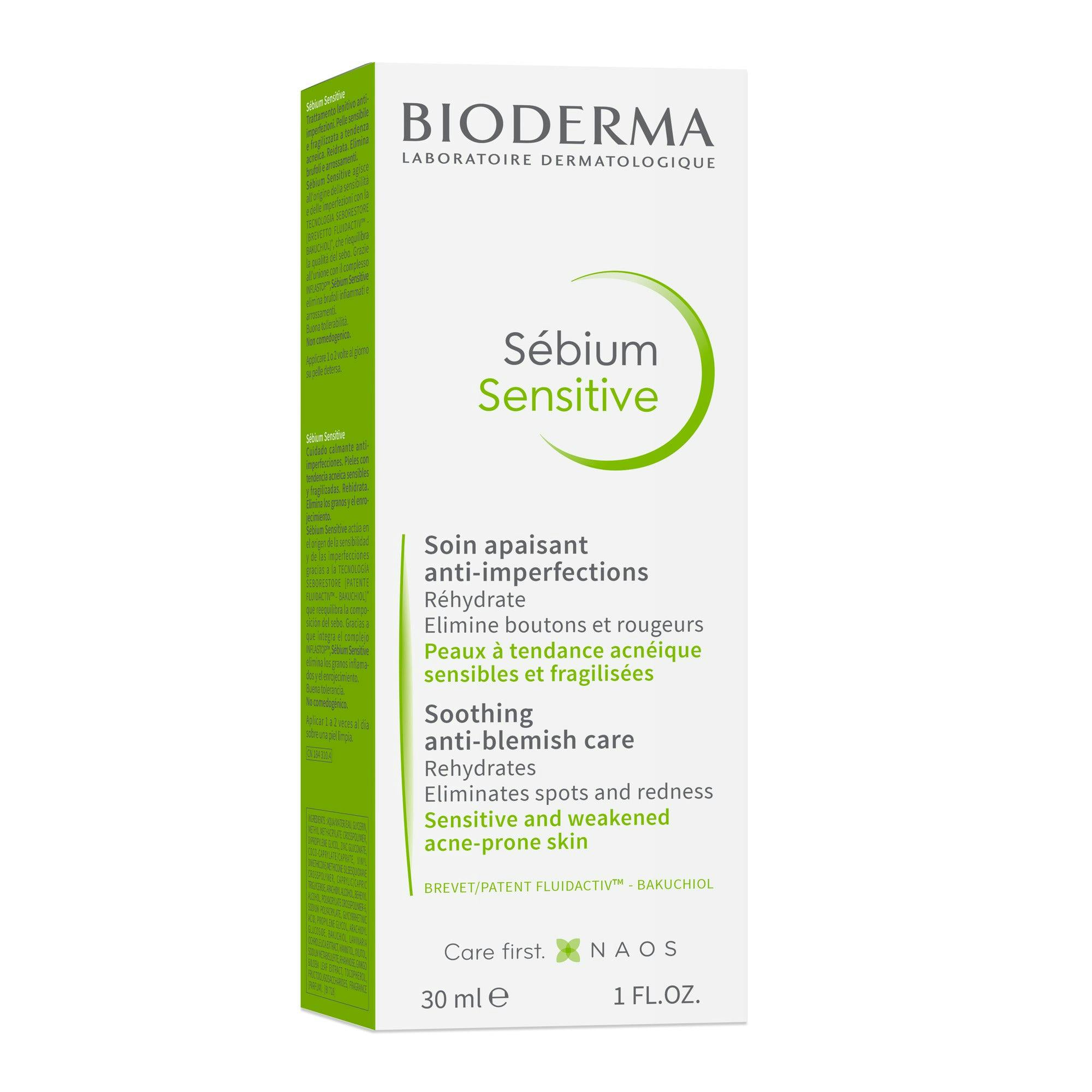 Bioderma Sébium Sensitive Soothing Anti-acne Face Moisturiser suitable for Acne Prone Skin 30ml