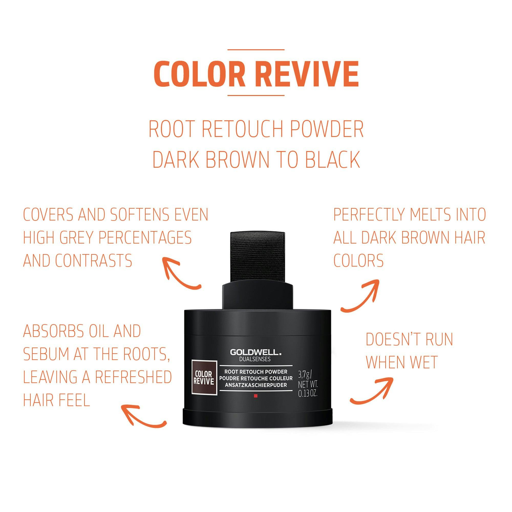 Goldwell Dualsenses Color Revive Root Retouch Powder - Dark Brown to Black 3.7g