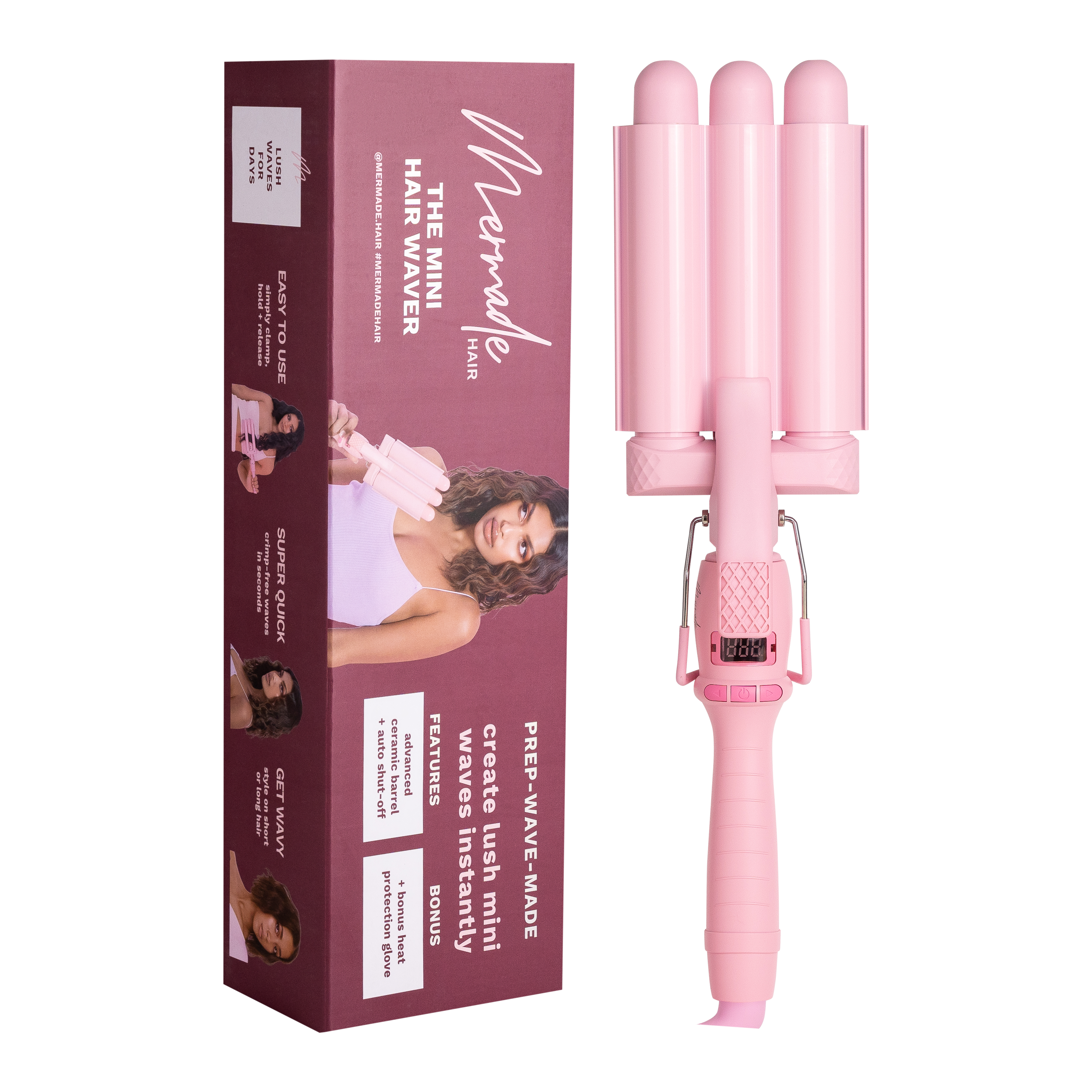 Mermade Hair 25mm Pro Waver Mini Pink