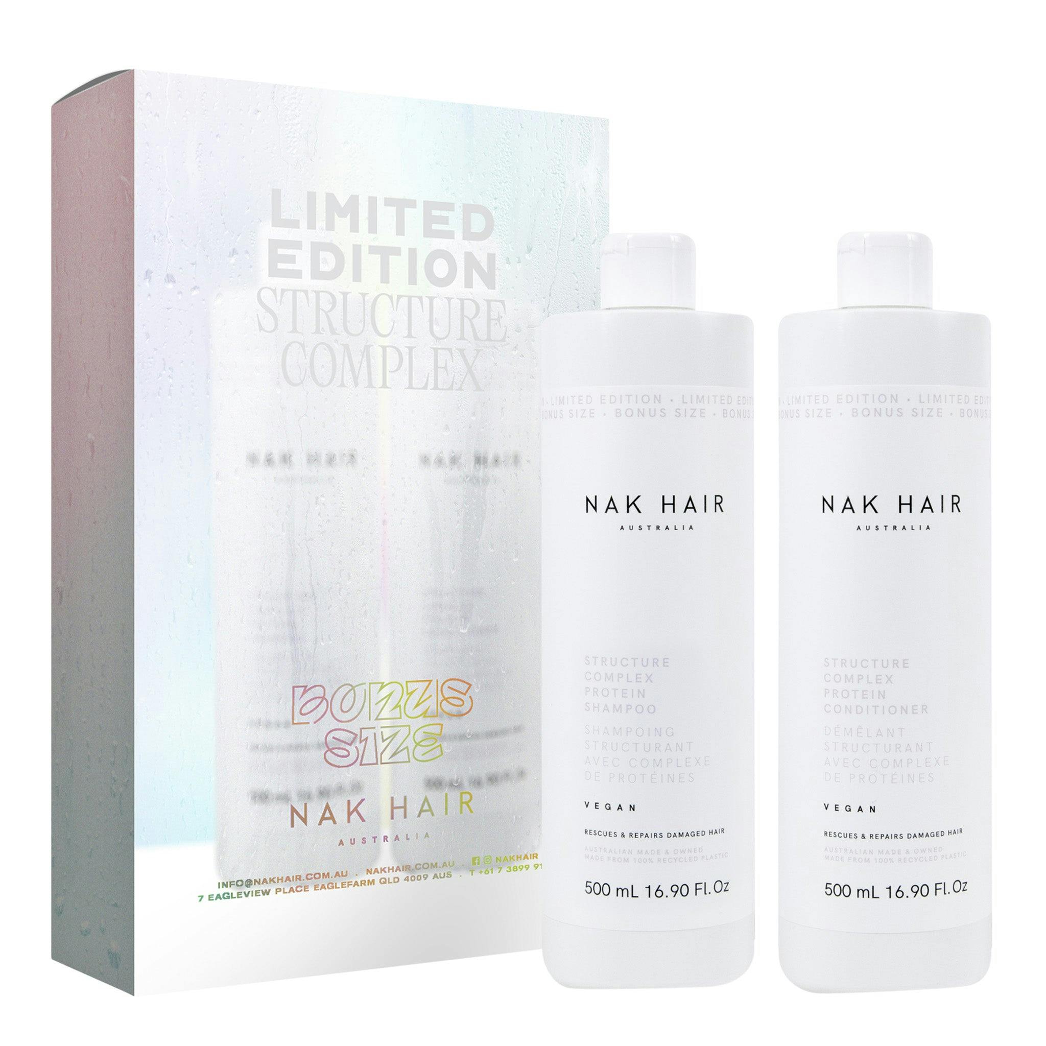 Nak Structure Complex Shampoo and Conditioner 500ml Duo Pack
