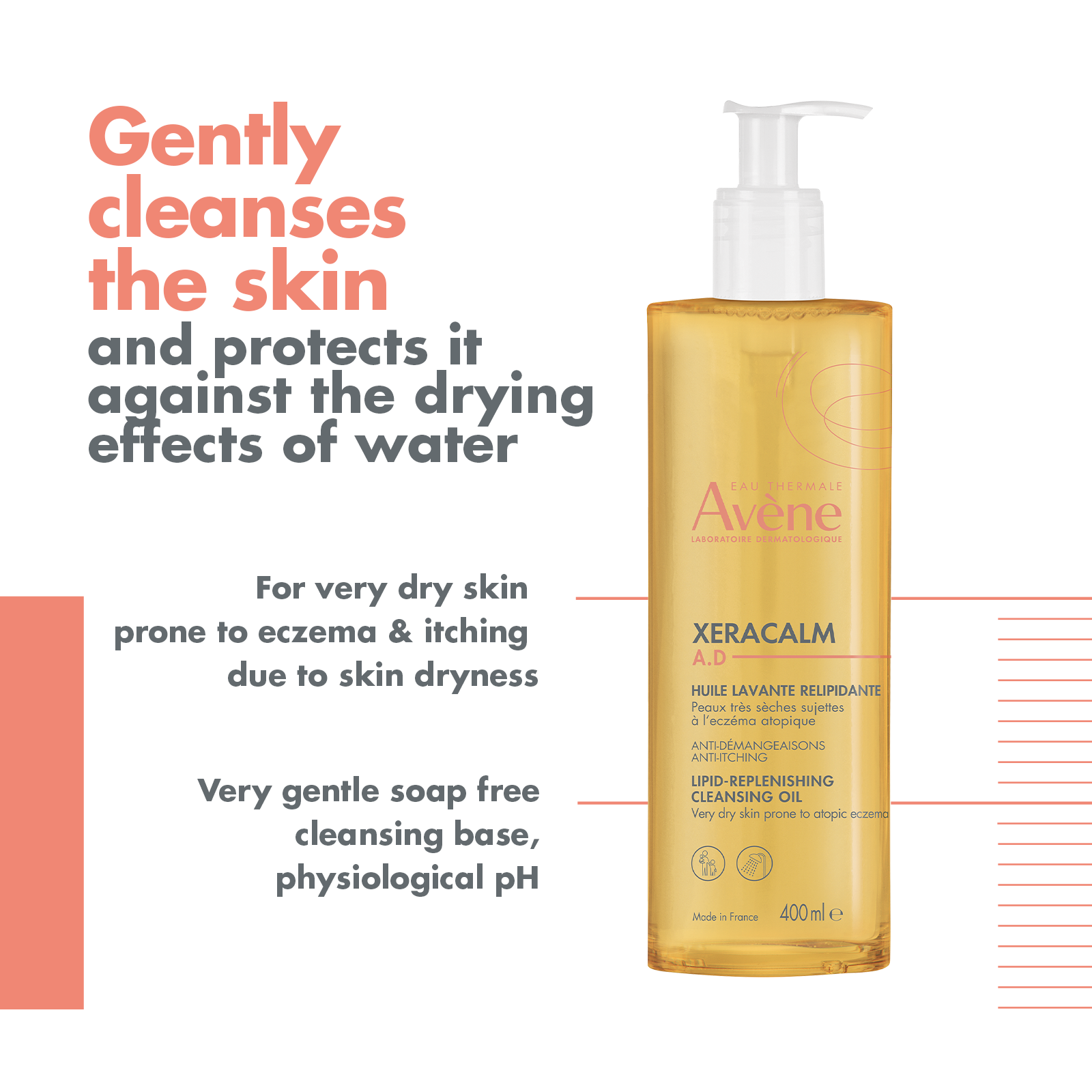 Avène XeraCalm A.D. Cleansing Oil 400ml - Cleanser for Eczema-prone Skin