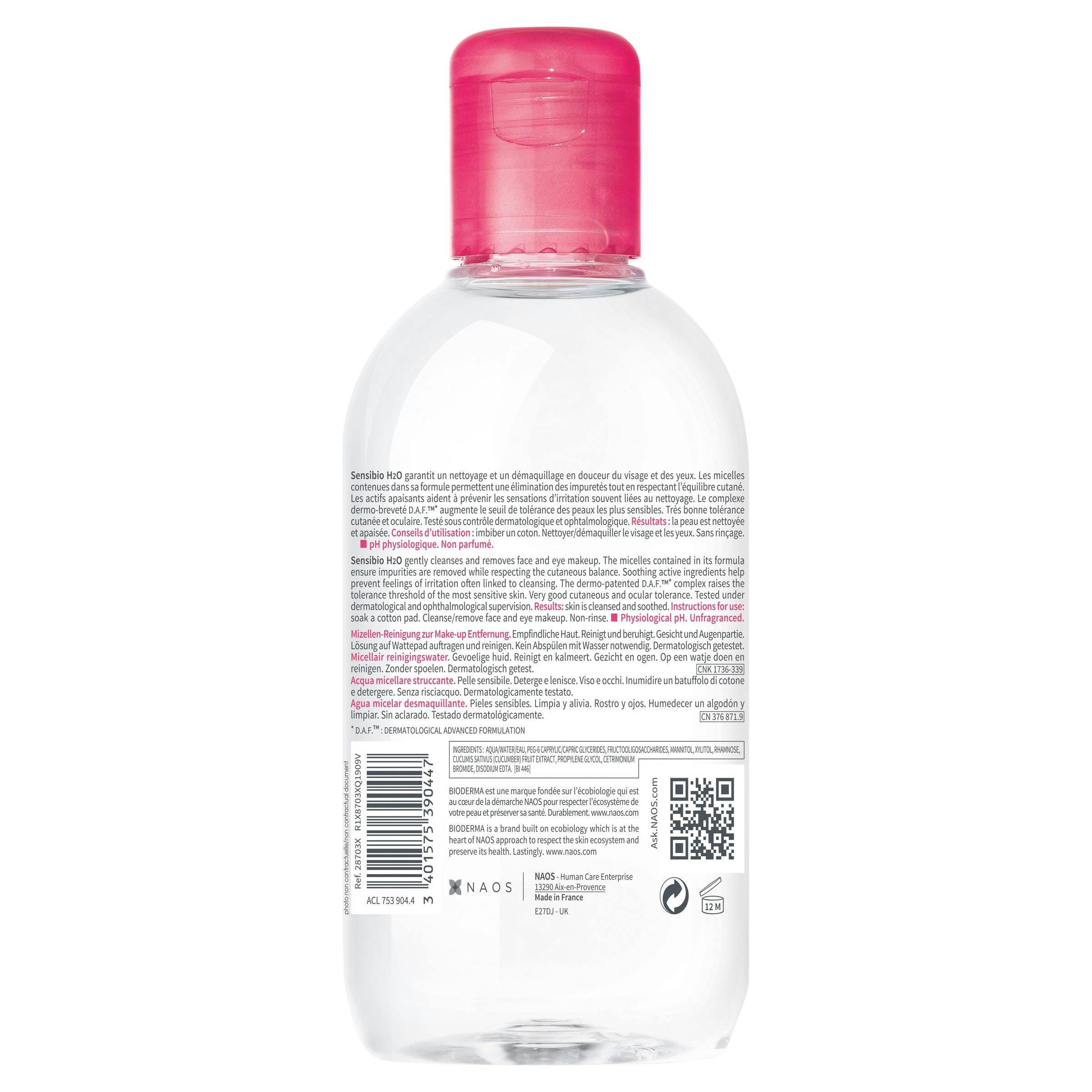 Bioderma Sensibio H2O Soothing Micellar Water Cleanser for Sensitive Skin 250ml