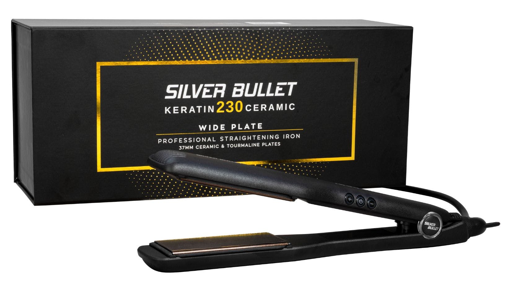Silver Bullet Keratin 230 Ceramic/Tourmaline Digital Wide Plate Straightener - 37mm
