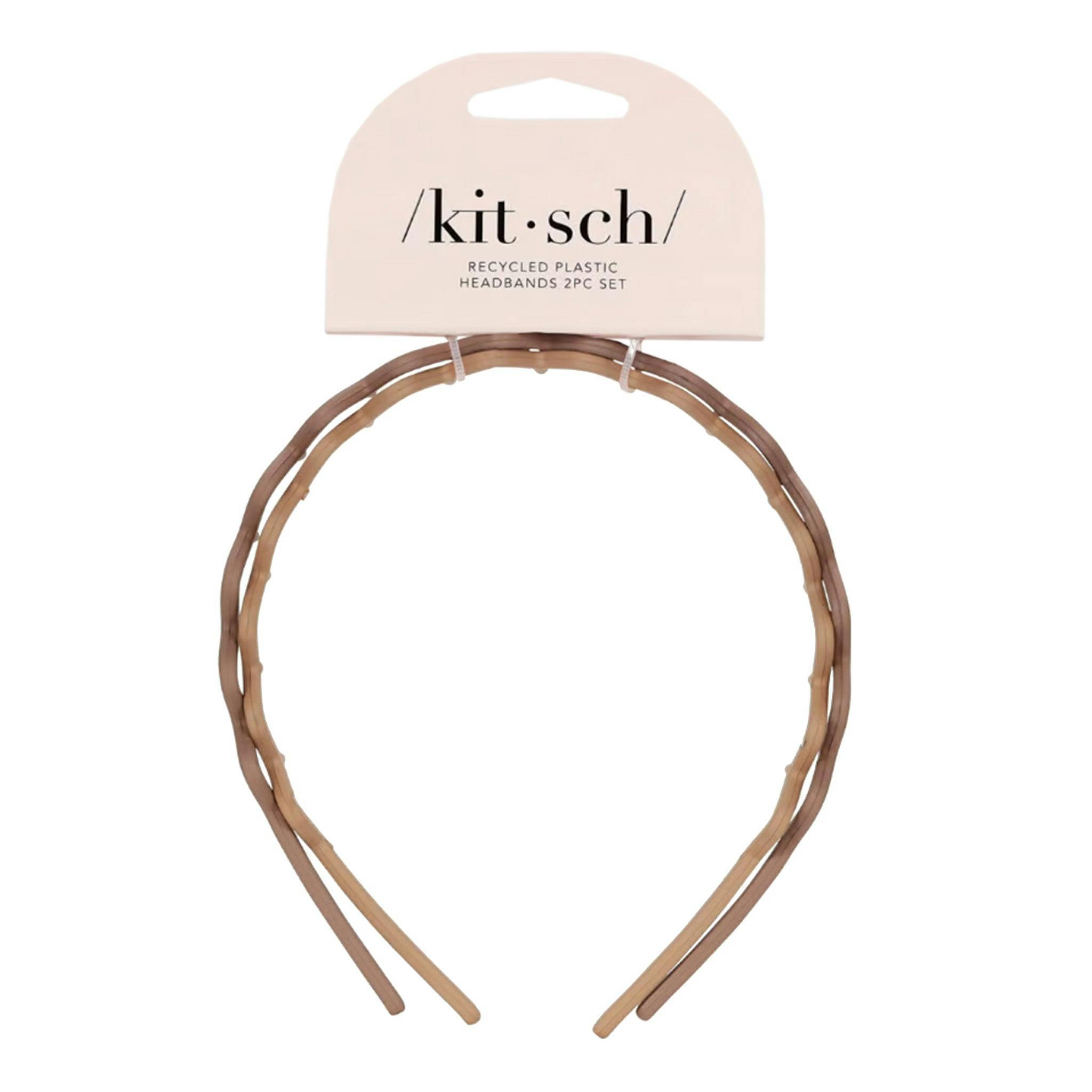 Kitsch Wide Headbands 2pc - Black & Camel | OZ Hair & Beauty