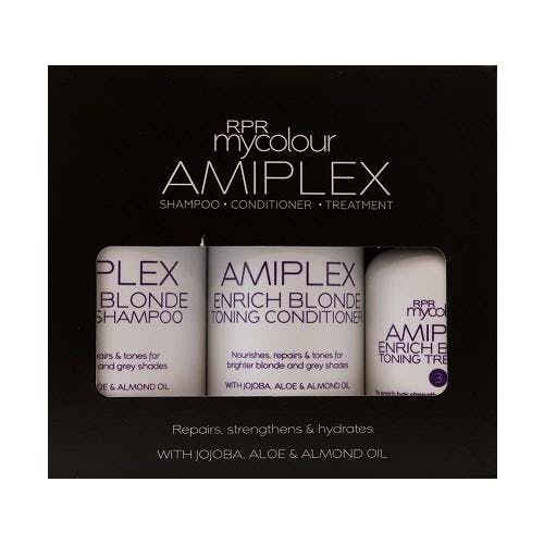 RPR Amiplex Enrich Blonde Toning Shampoo Conditioner Treatment Kit