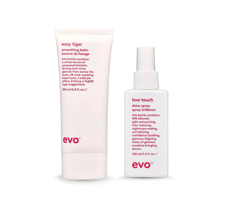 Evo Easy Tiger Smoothing Balm and Love Touch Shine Spray Duo Bundle