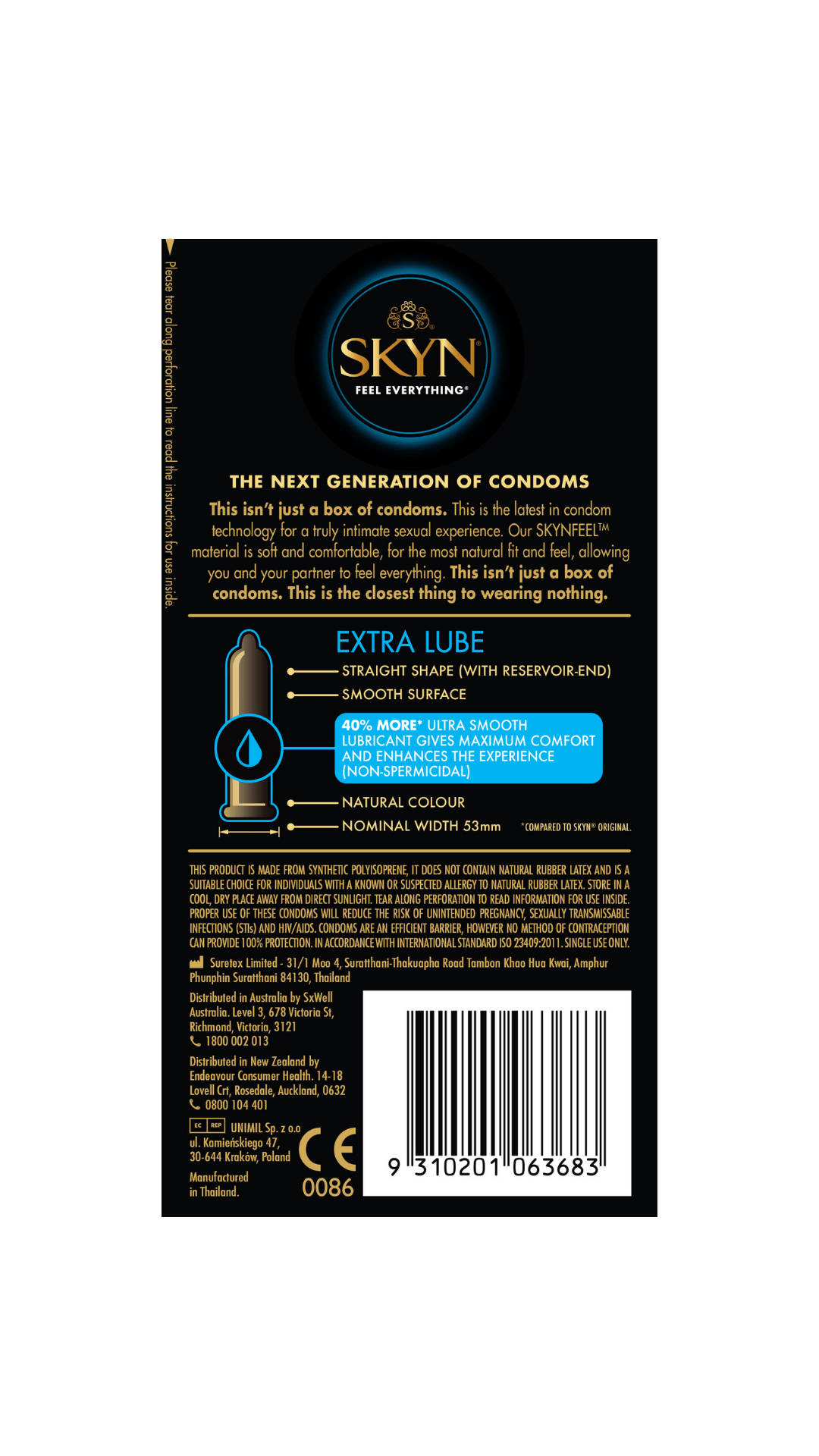 SKYN Extra Lubricated Condoms - 10 Pack