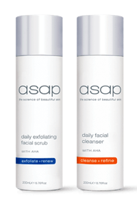 asap Daily Facial Cleanser and Exfoliating Facial Scrub 200ml Bundle