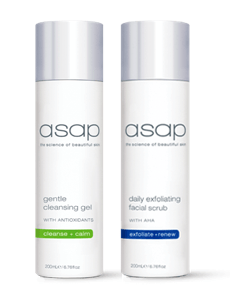 asap Gentle Cleansing Gel and Exfoliating Facial Scrub 200ml Bundle
