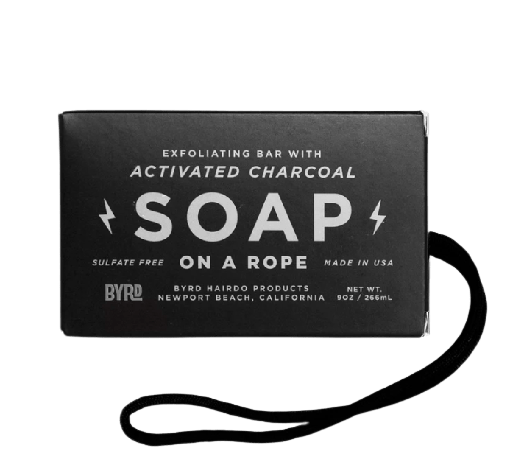 Byrd Activated Charcoal Soap on a Rope 266ml
