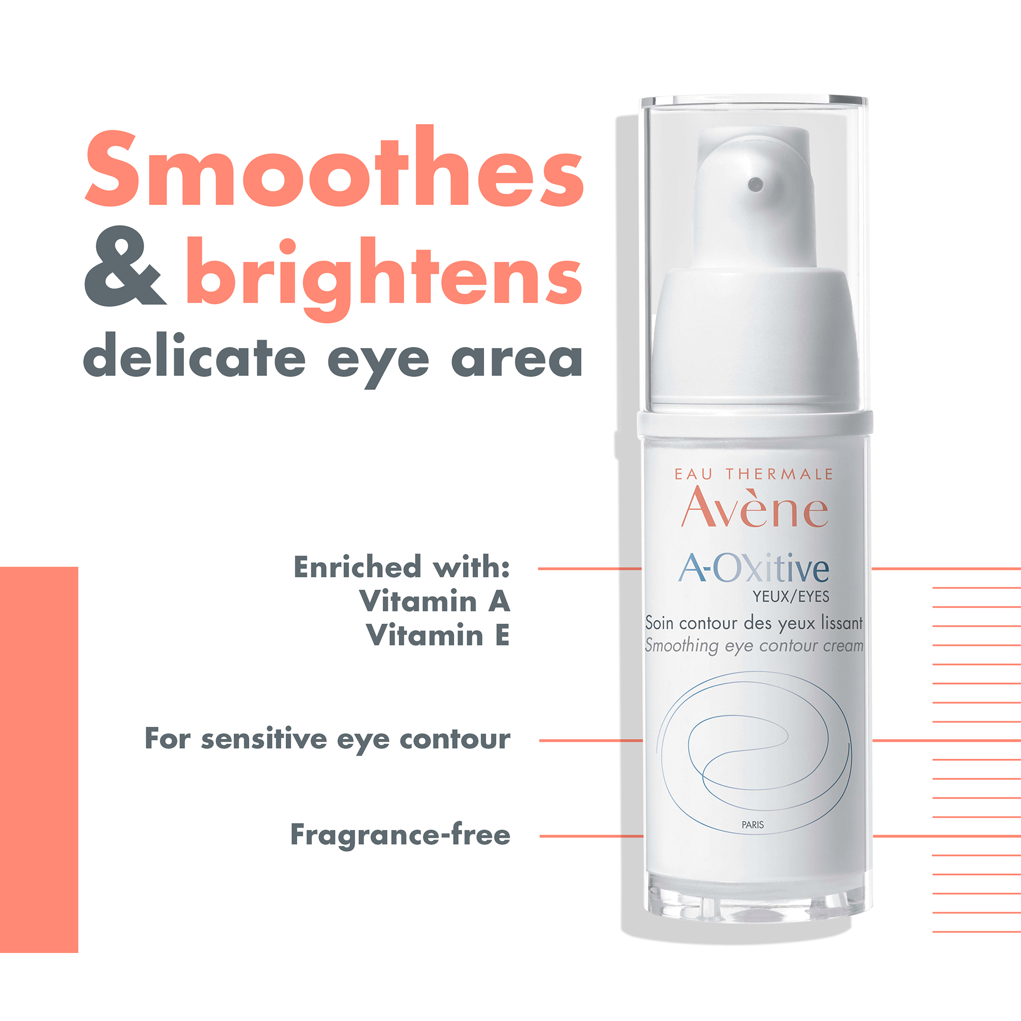 Avène A-Oxitive EYES Smoothing Eye Contour Cream 15ml - Vitamin A Eye Cream