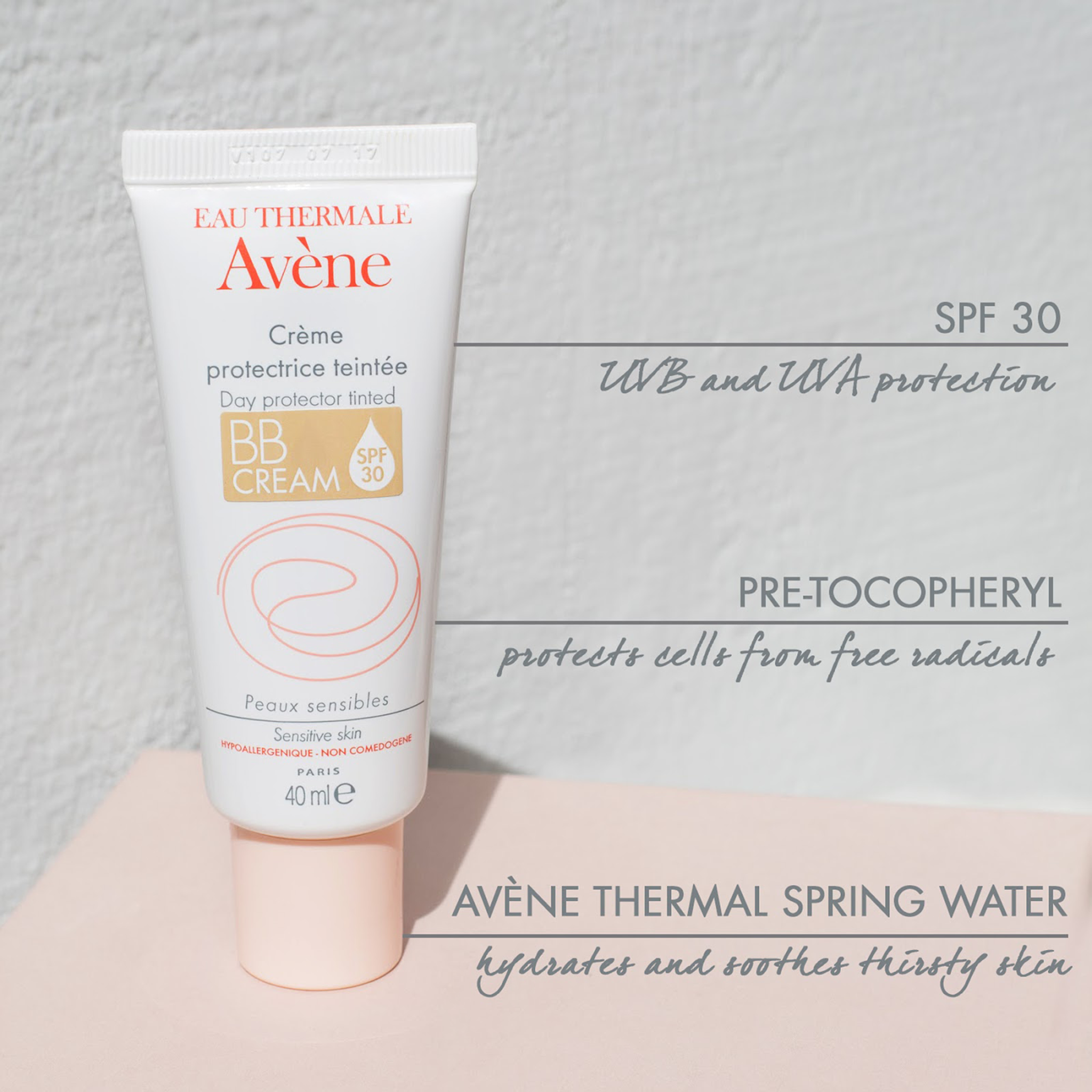 Avène Day Protector Tinted BB Cream SPF30+ 40ml - Tinted Moisturiser for Sensitive Skin
