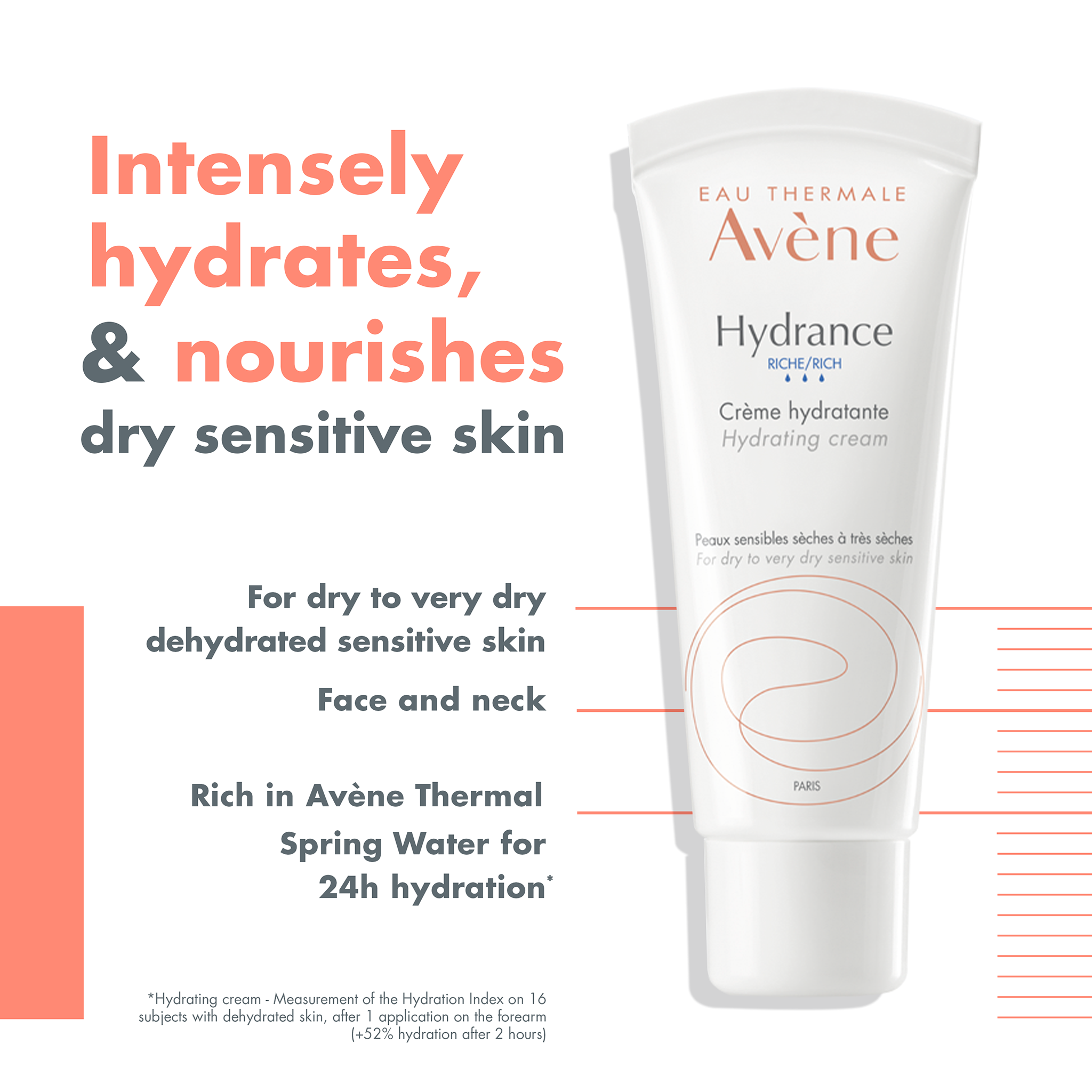 Avène Hydrance Rich Hydrating Cream 40ml - Moisturiser for Dehydrated Skin