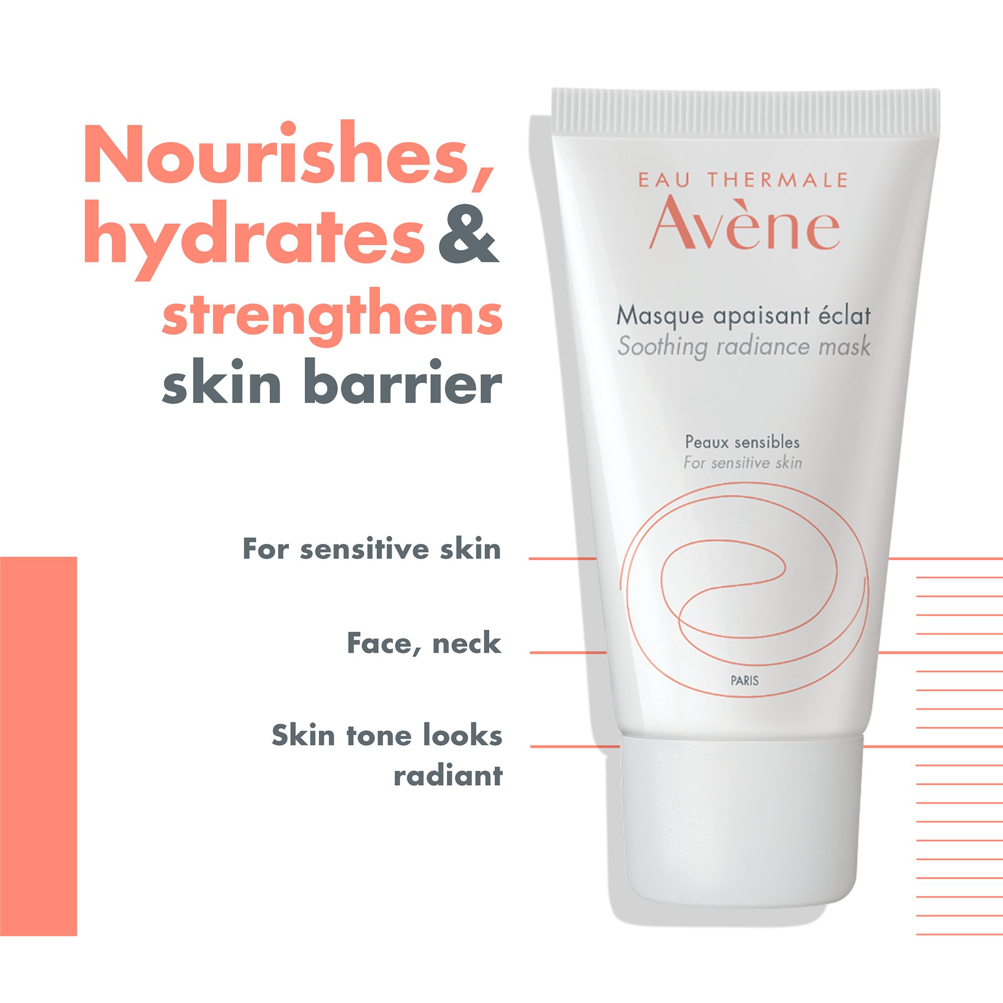 Avène Soothing Radiance Mask 50ml - Mask for Dry Sensitive Skin