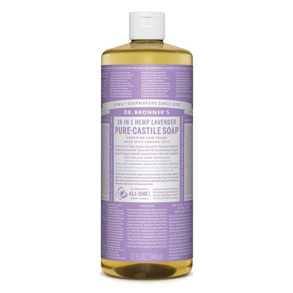 Dr. Bronner's Pure-Castile Soap Liquid Lavender 946ml
