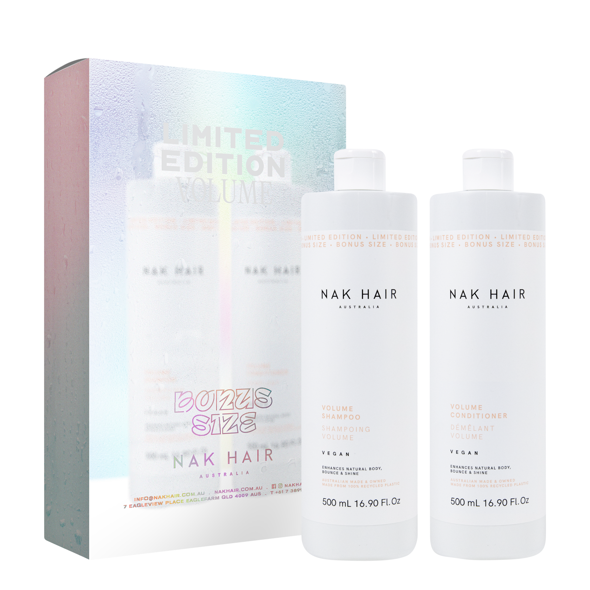 Nak Volume Shampoo and Conditioner 500ml Duo