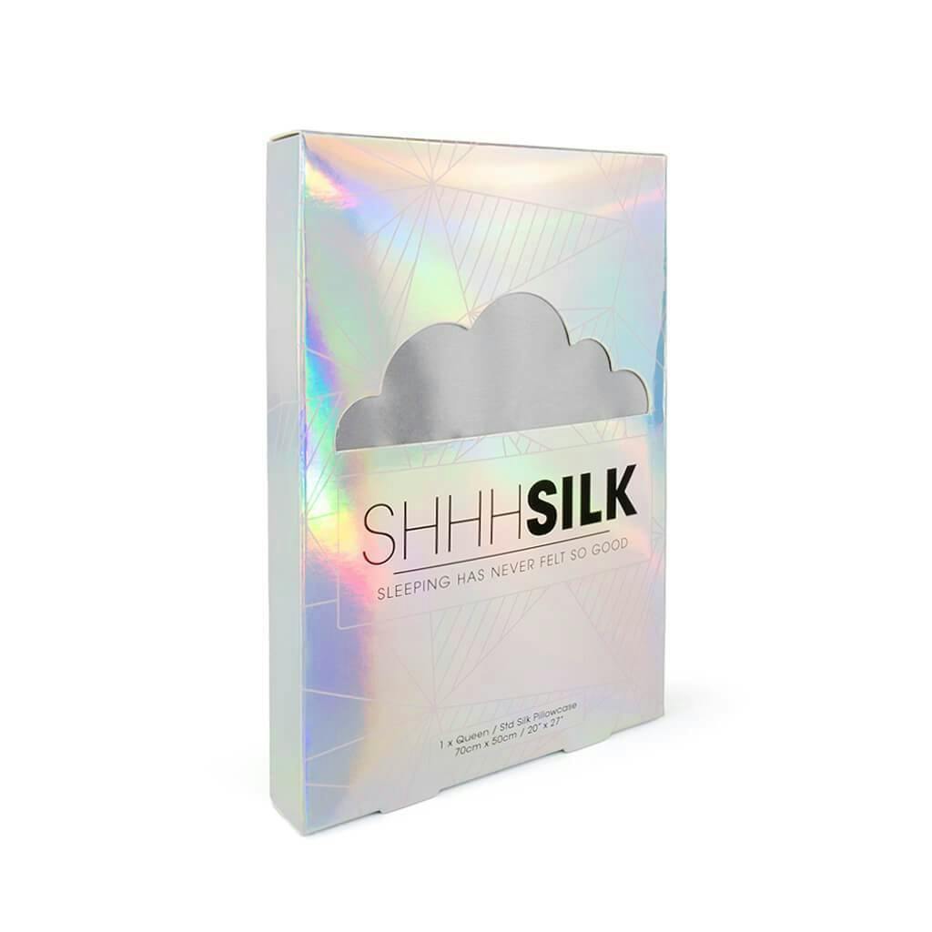 Shhh Silk Grey Silk Pillowcase - Queen Size