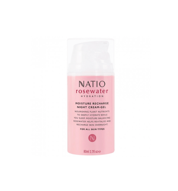 Natio Rosewater Moisture Recharge Night Cream-Gel 80ml