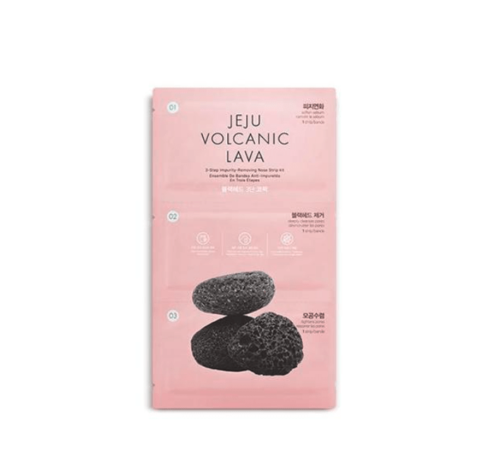 The Face Shop Jeju Volcanic Lava 3 Step Impurity Removing Nose Strip Kit