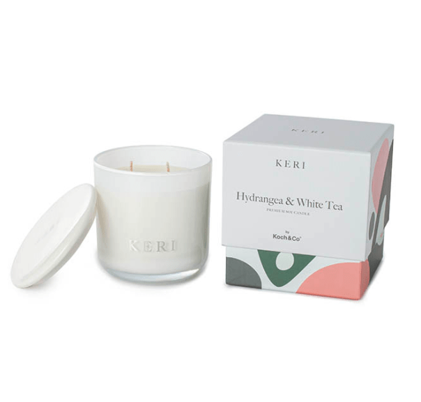 Koch & Co Hydrangea & White Tea Luxury Soy Candle Indulgence 390g