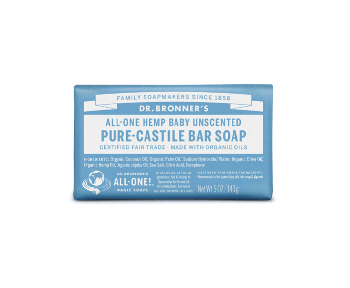 Dr. Bronner's Pure-Castile Bar Soap Baby Unscented 140g