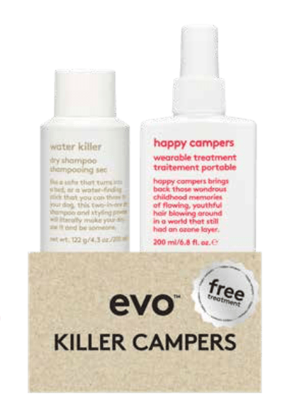 Evo Water Killer Dry Shampoo 200ml + Free Happy Campers Treatment 200ml