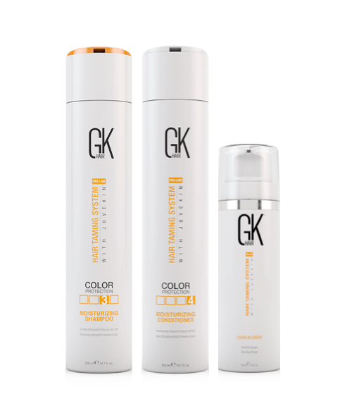 GK Hair Moisturizing Shampoo, Conditioner and Leave-In Cream Bundle