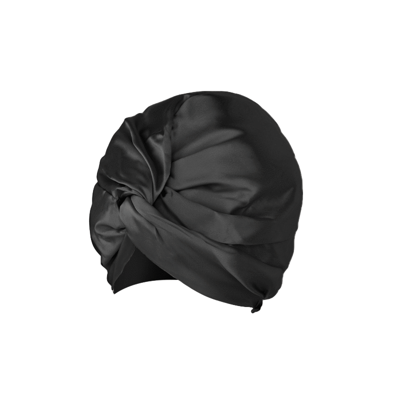 Shhh Silk Black Silk Turban