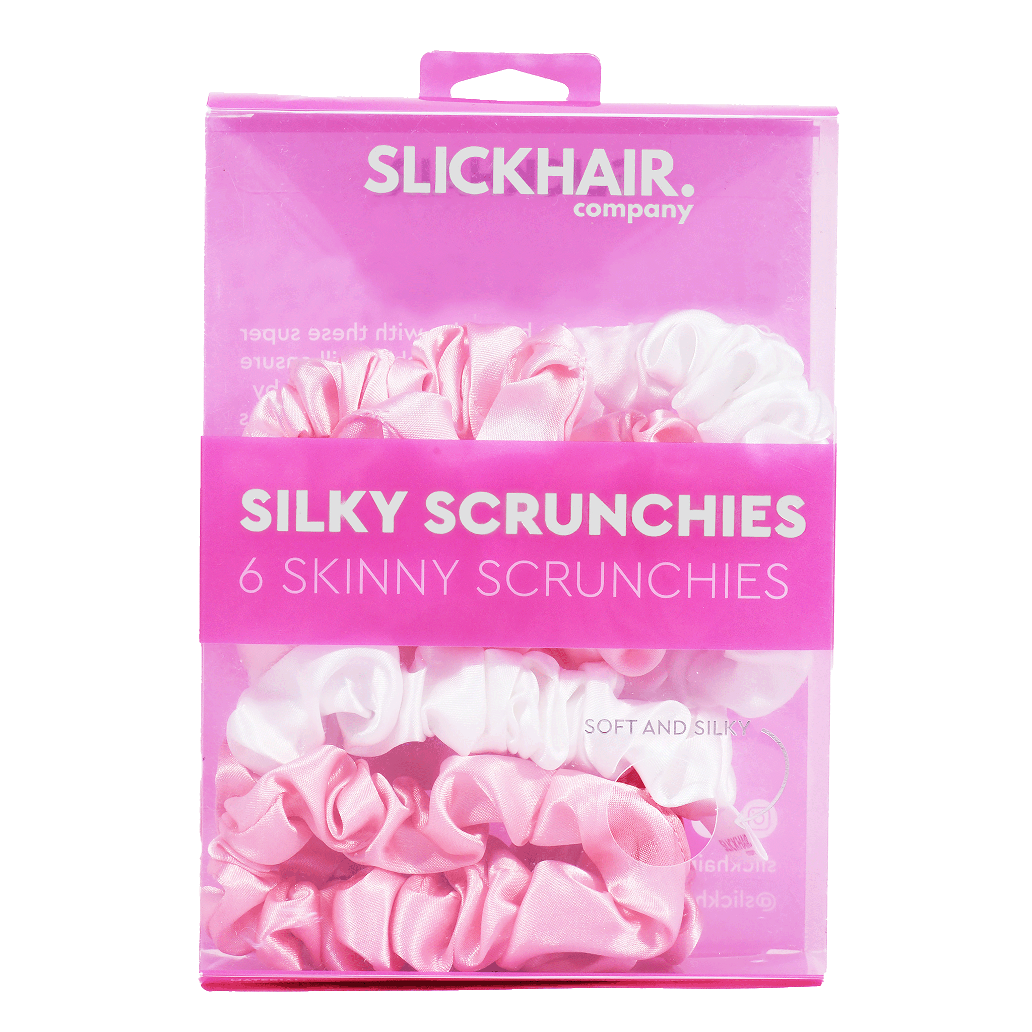 Slick Hair Co. Vegan Silk Skinny Scrunchies - 6 Pack